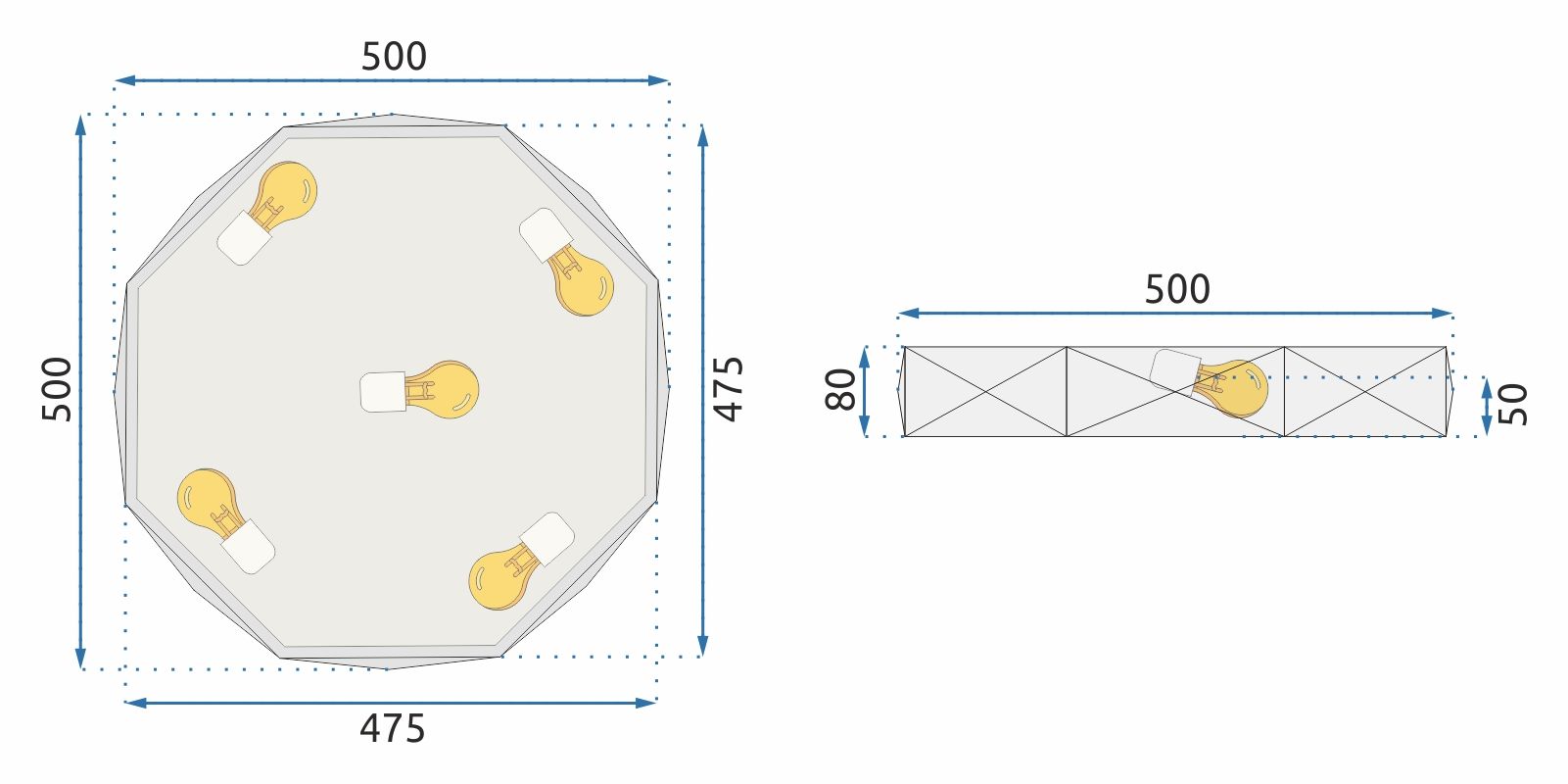 LAMPĂ Diamond APP863-C Black 50 cm 12