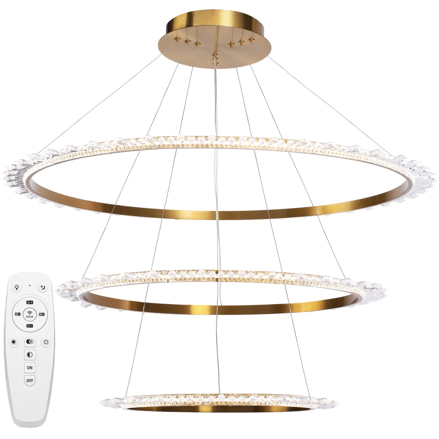 Lustra Tavan Led Cristal APP1609-3C Gold  1