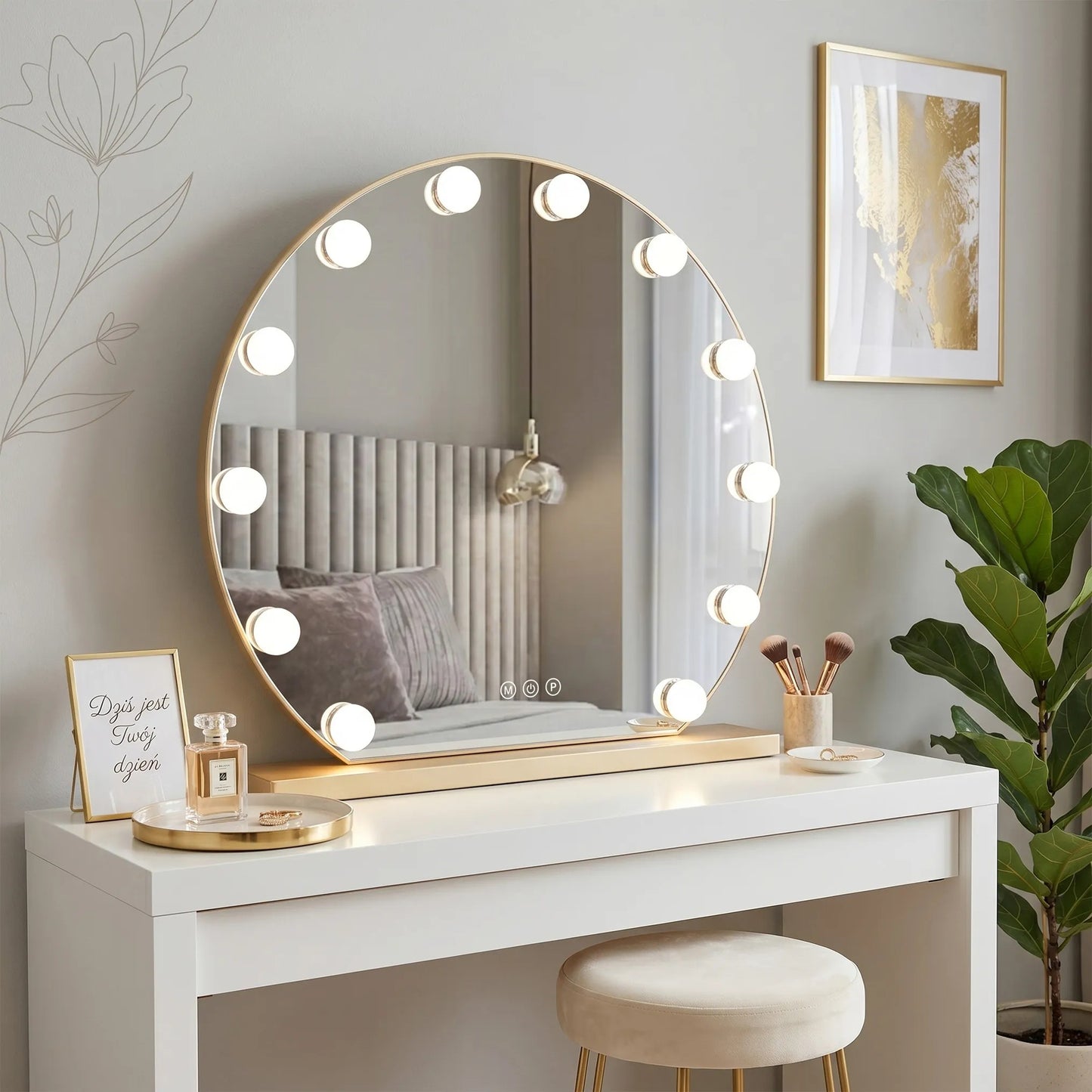 Oglindă LED HOLLYWOOD L. Gold 50 cm  2