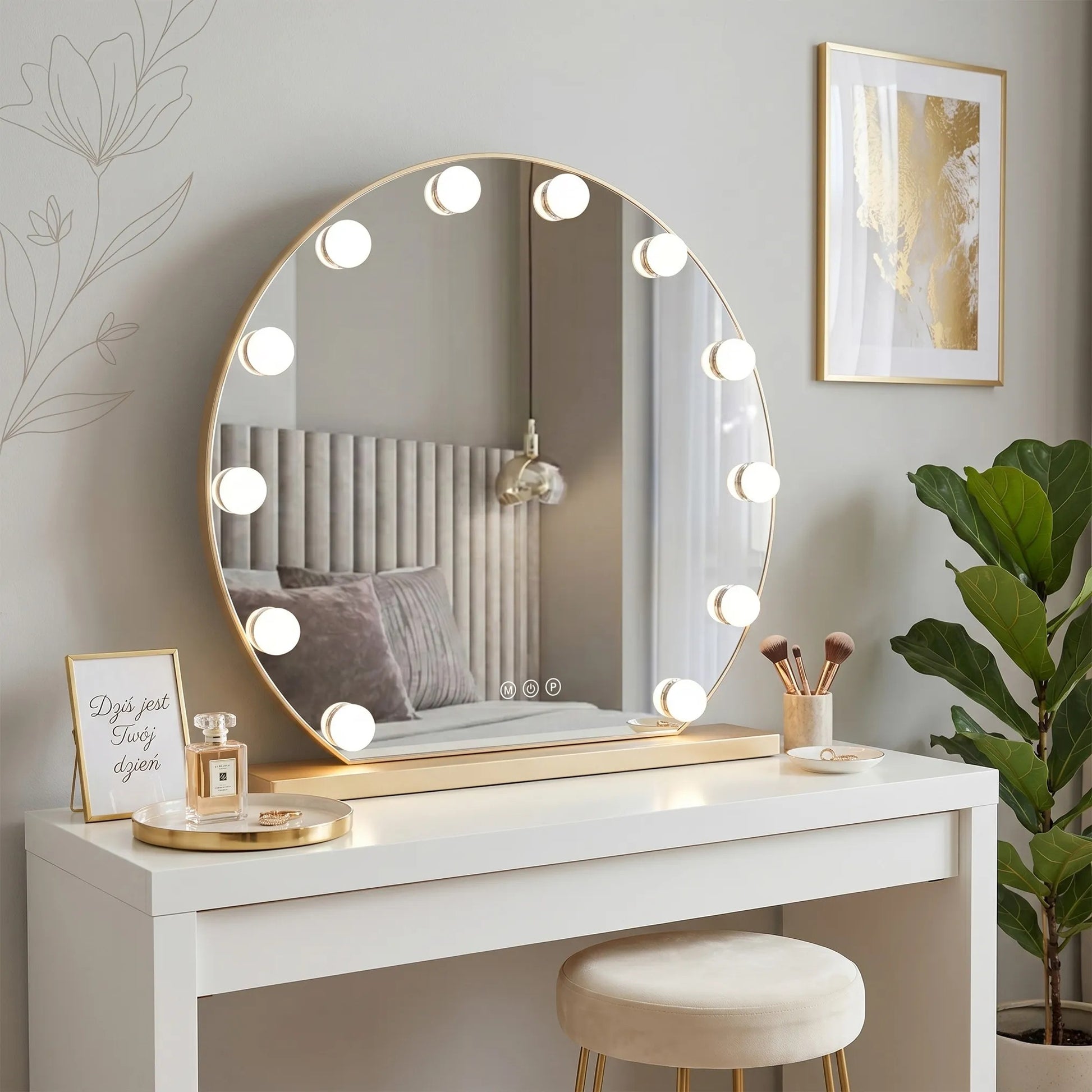 Oglindă LED HOLLYWOOD L. Gold 50 cm  2