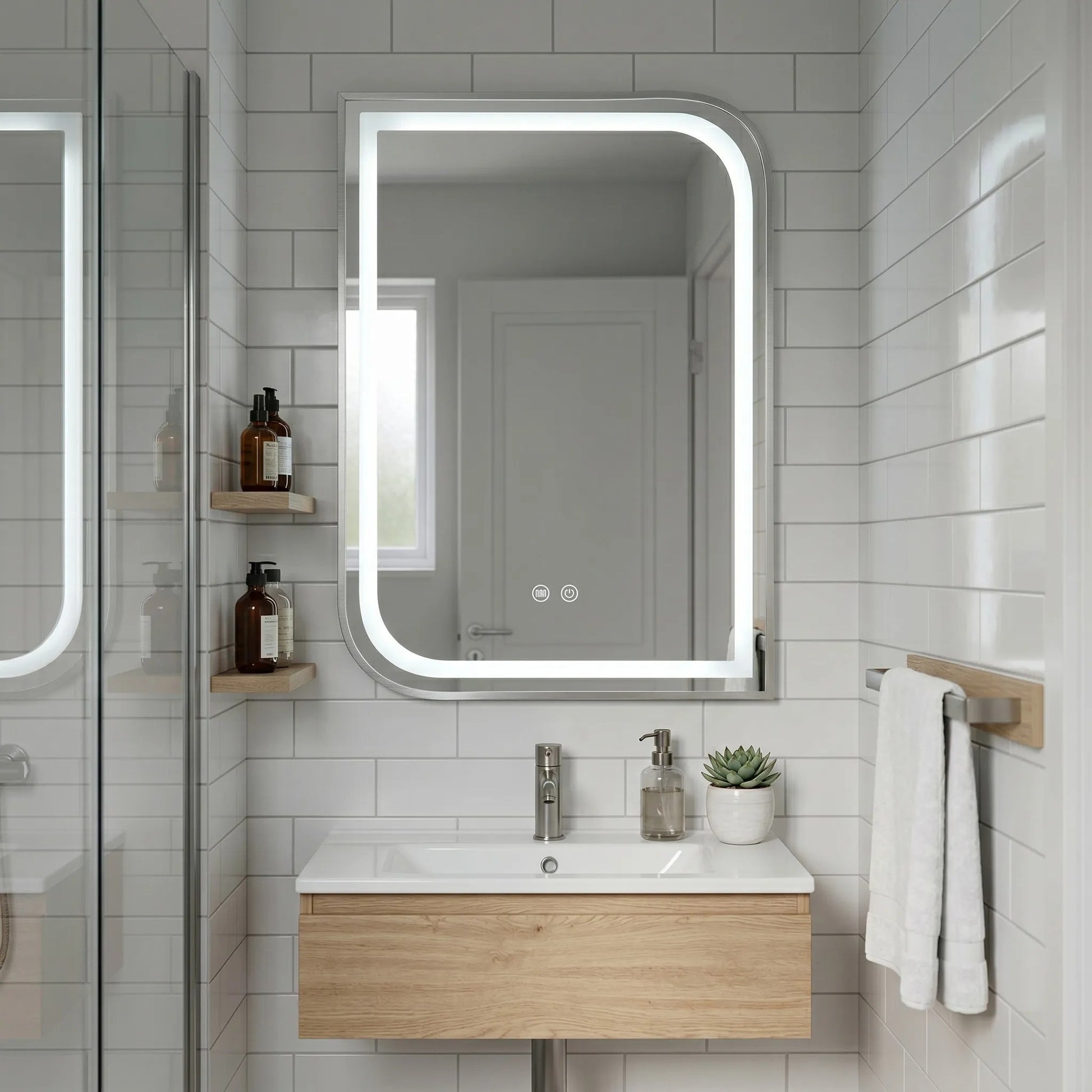 Oglindă LED ZONE 80x60 BRUSH NICKEL  2