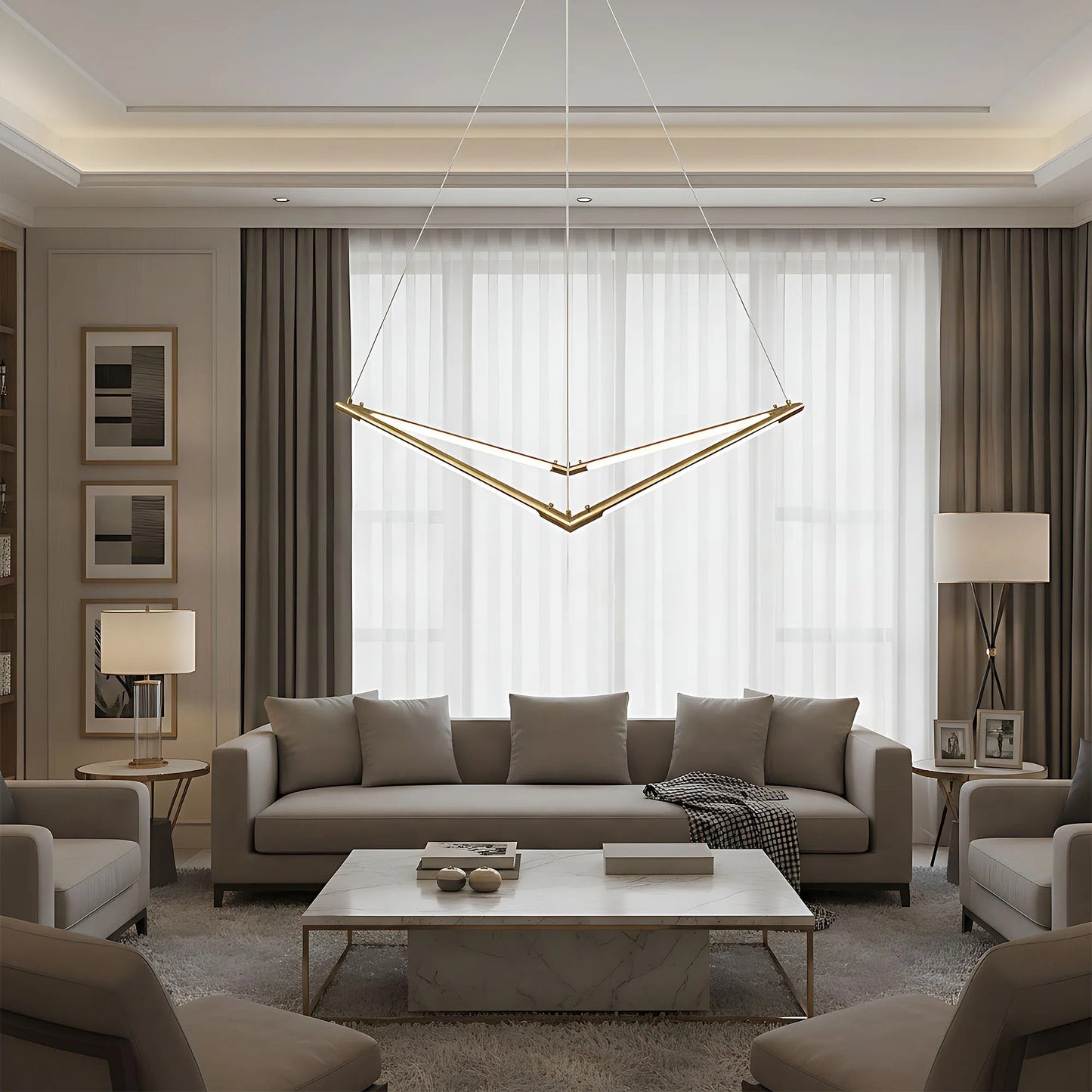 lampă suspendată LED APP1776-CP Brush Gold  2