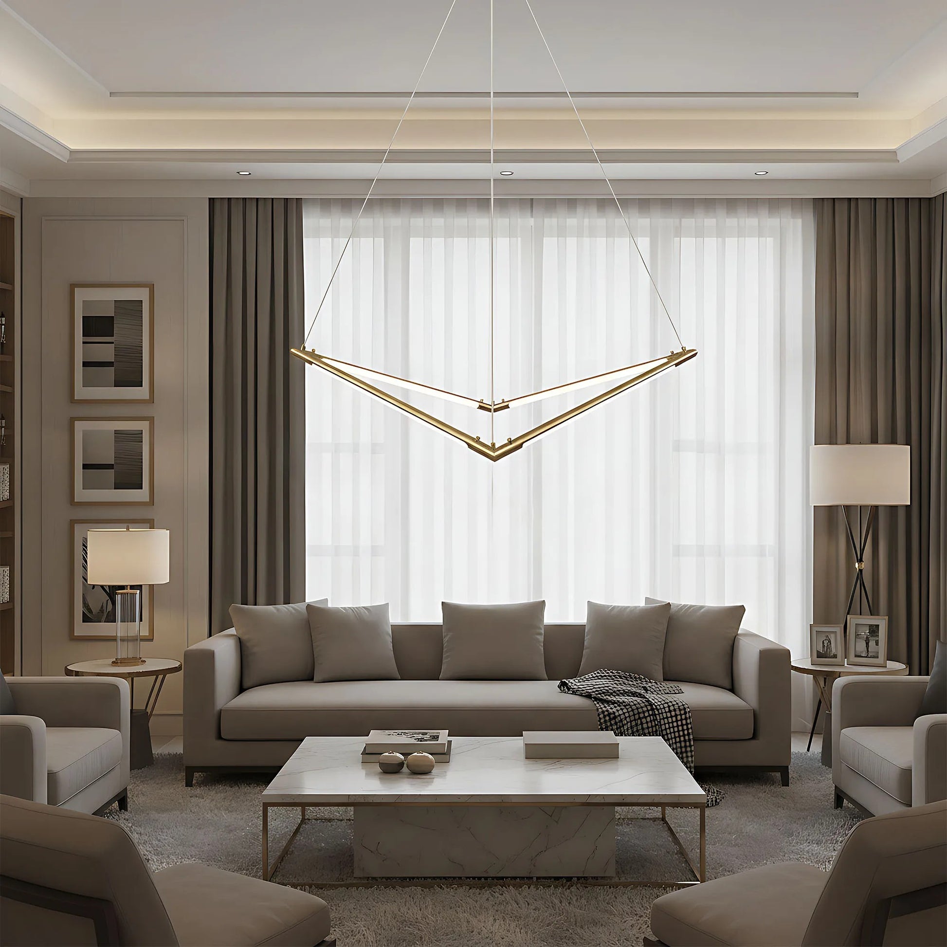 lampă suspendată LED APP1776-CP Brush Gold  2