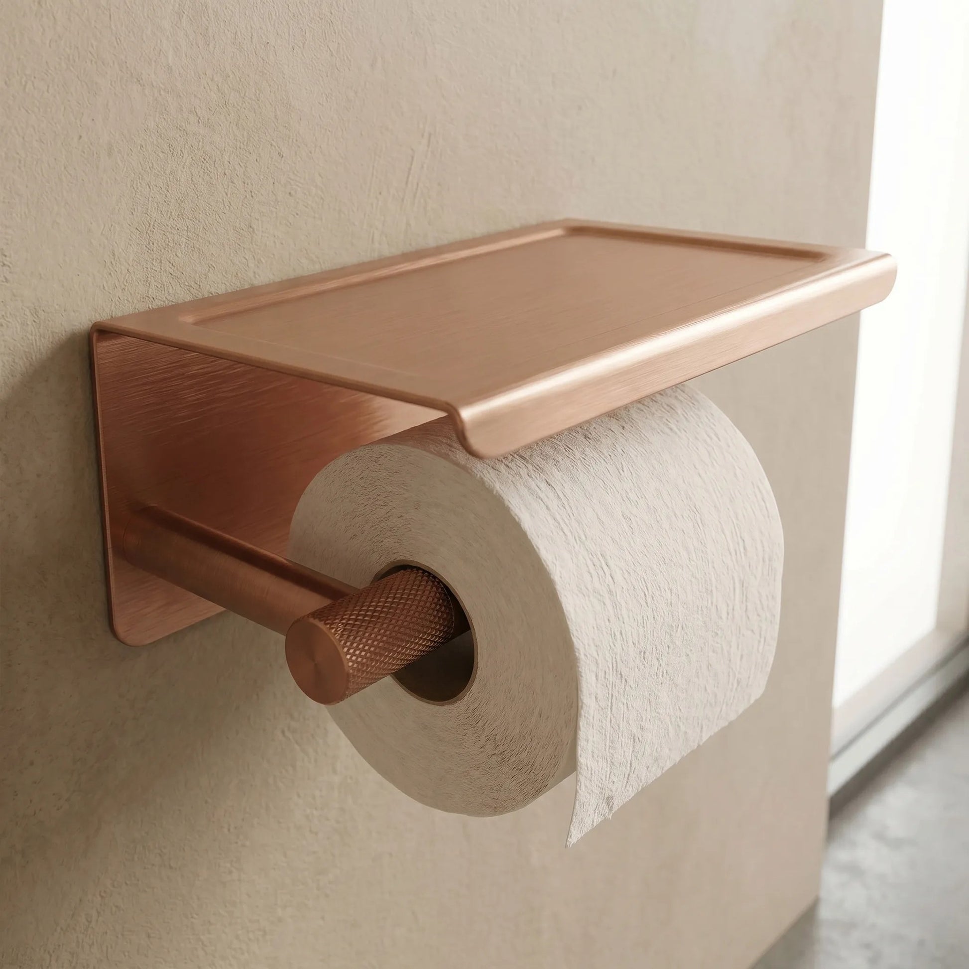 Suport pentru hârtie igienică cu poliță 6613 Modern Copper Brush  2