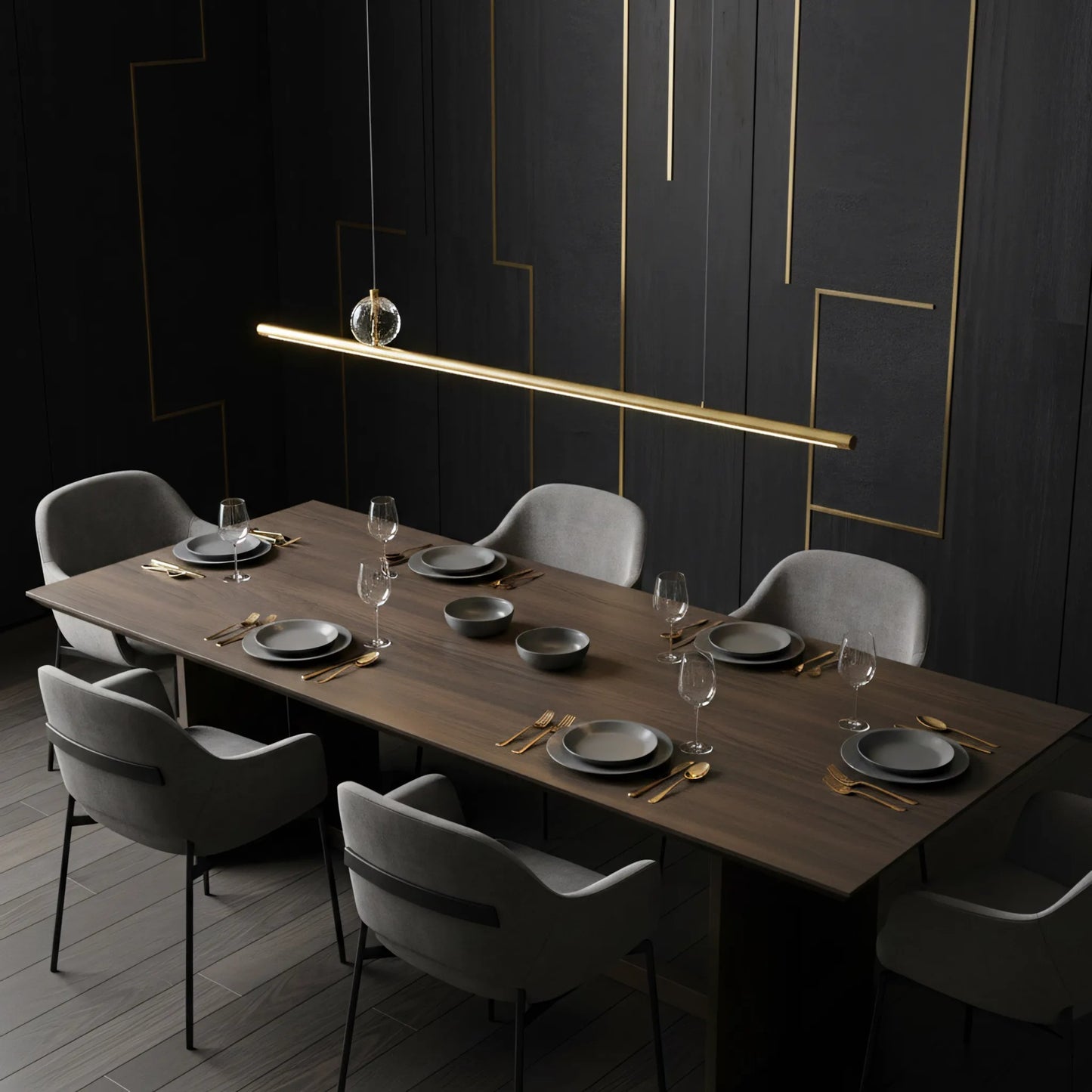 lampă suspendată LED APP1778-CP Brush Gold  2