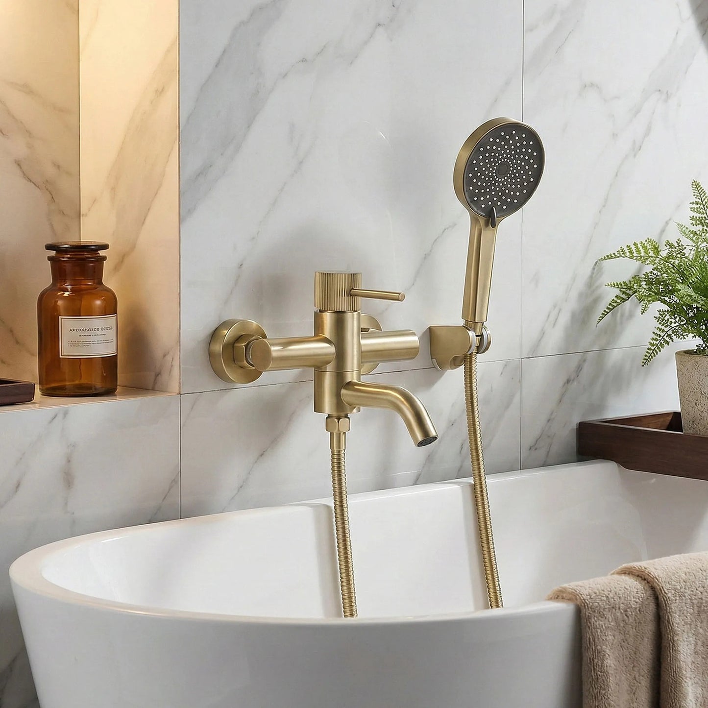 Baterie pentru cada Rea Lungo Stripe Gold Brush  2