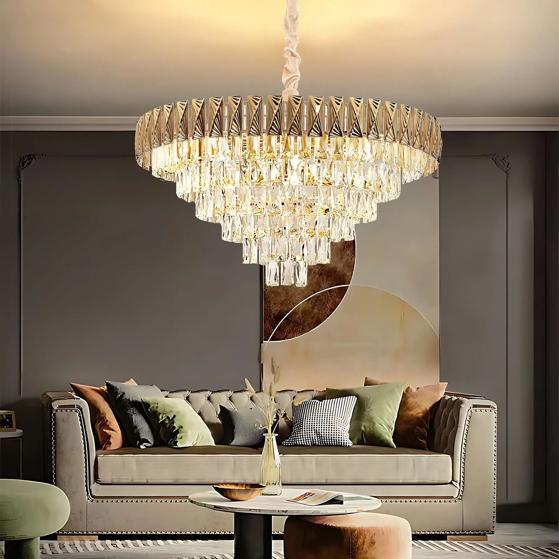Lampă suspendată Cristal G061-CP 80CM GOLD  2