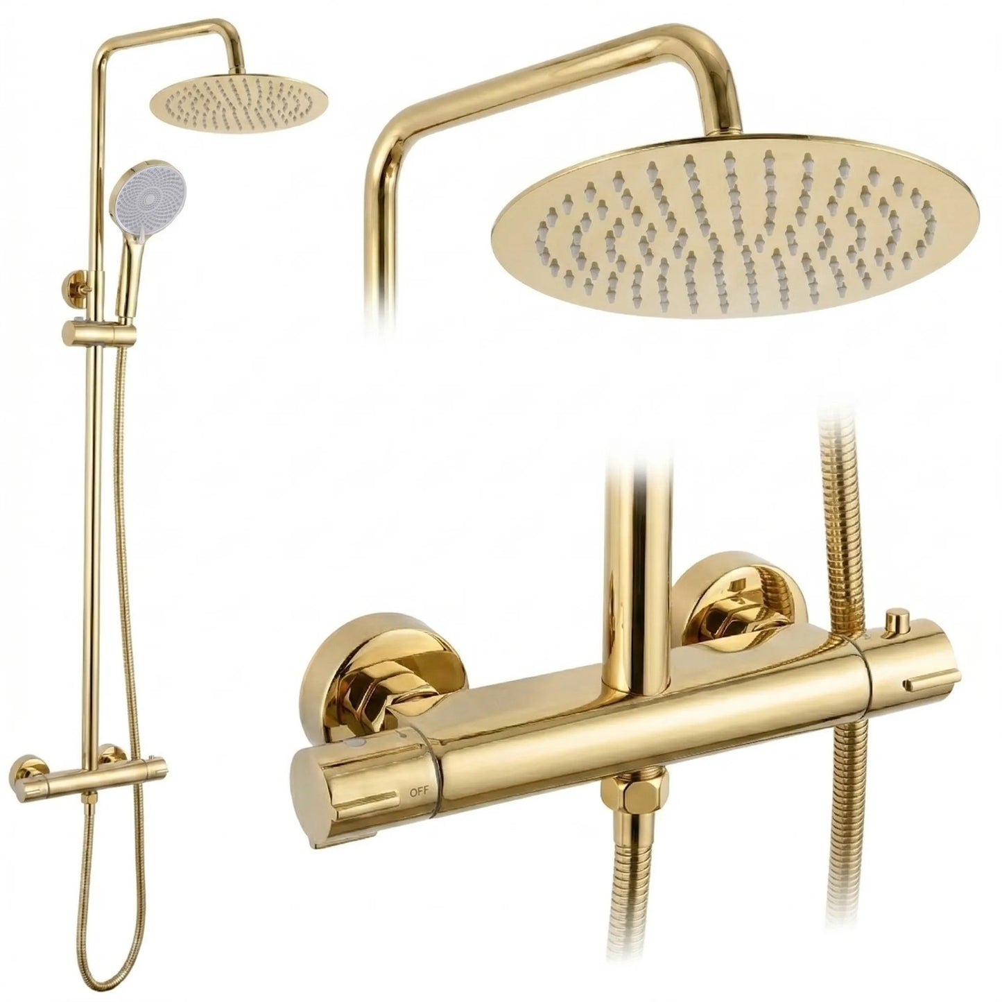 Set de duș fără pipă cu termostat Rea Lungo Gold  2