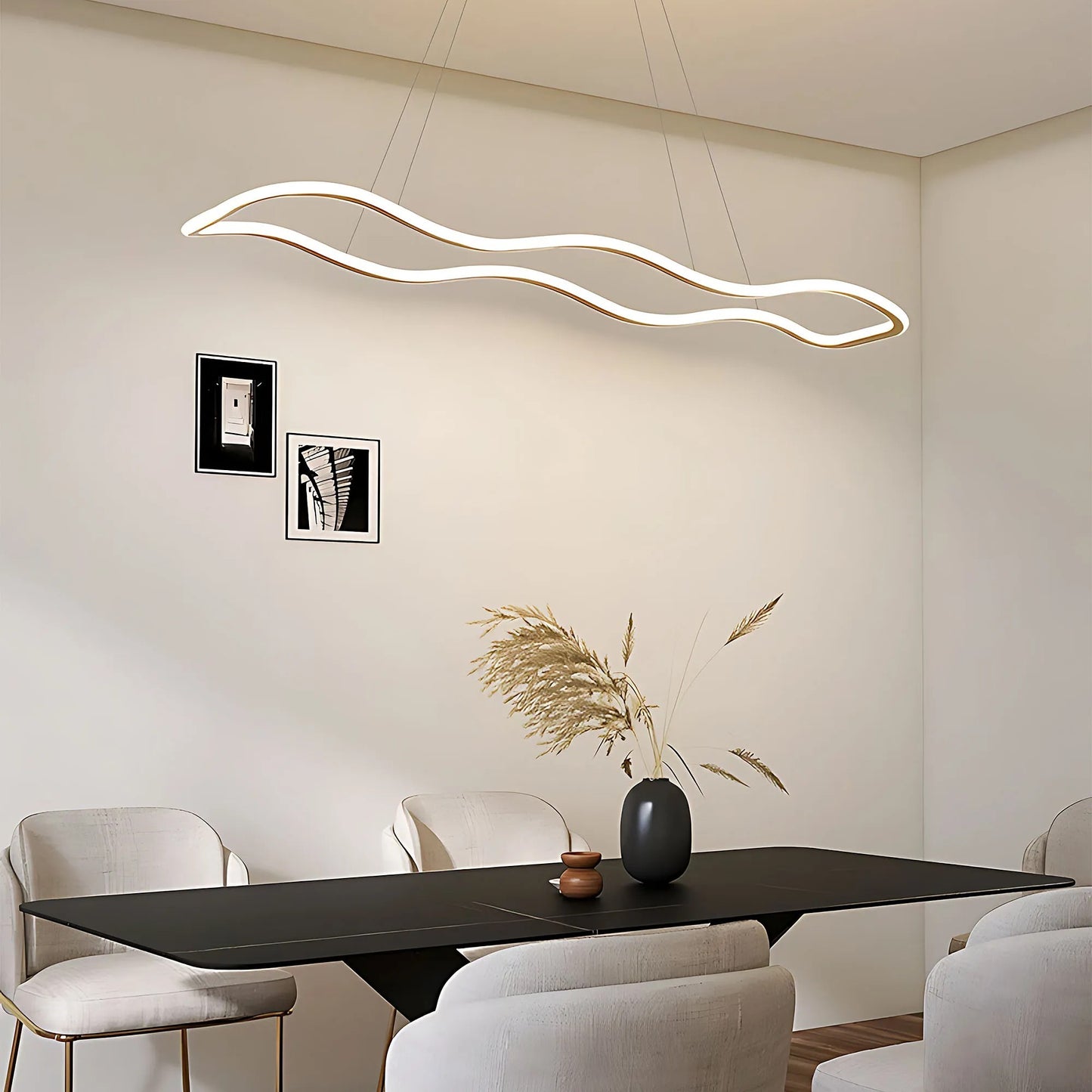 Lampă suspendată LED de tavan LHJ027-CP 100cm aurie  2