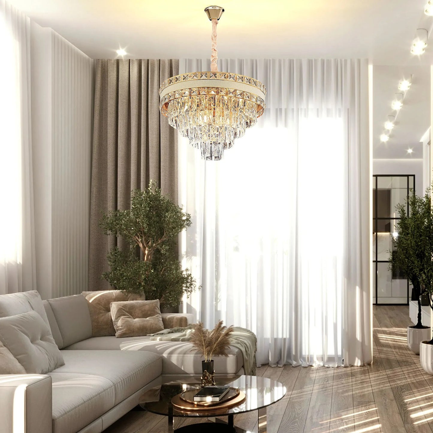 Lampă suspendată Cristal G048-CP 50CM GOLD  2