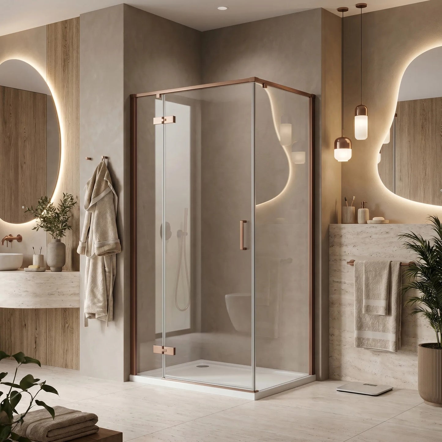 Cabina De Dus Rea Bruno 100x80 Brush Copper 2