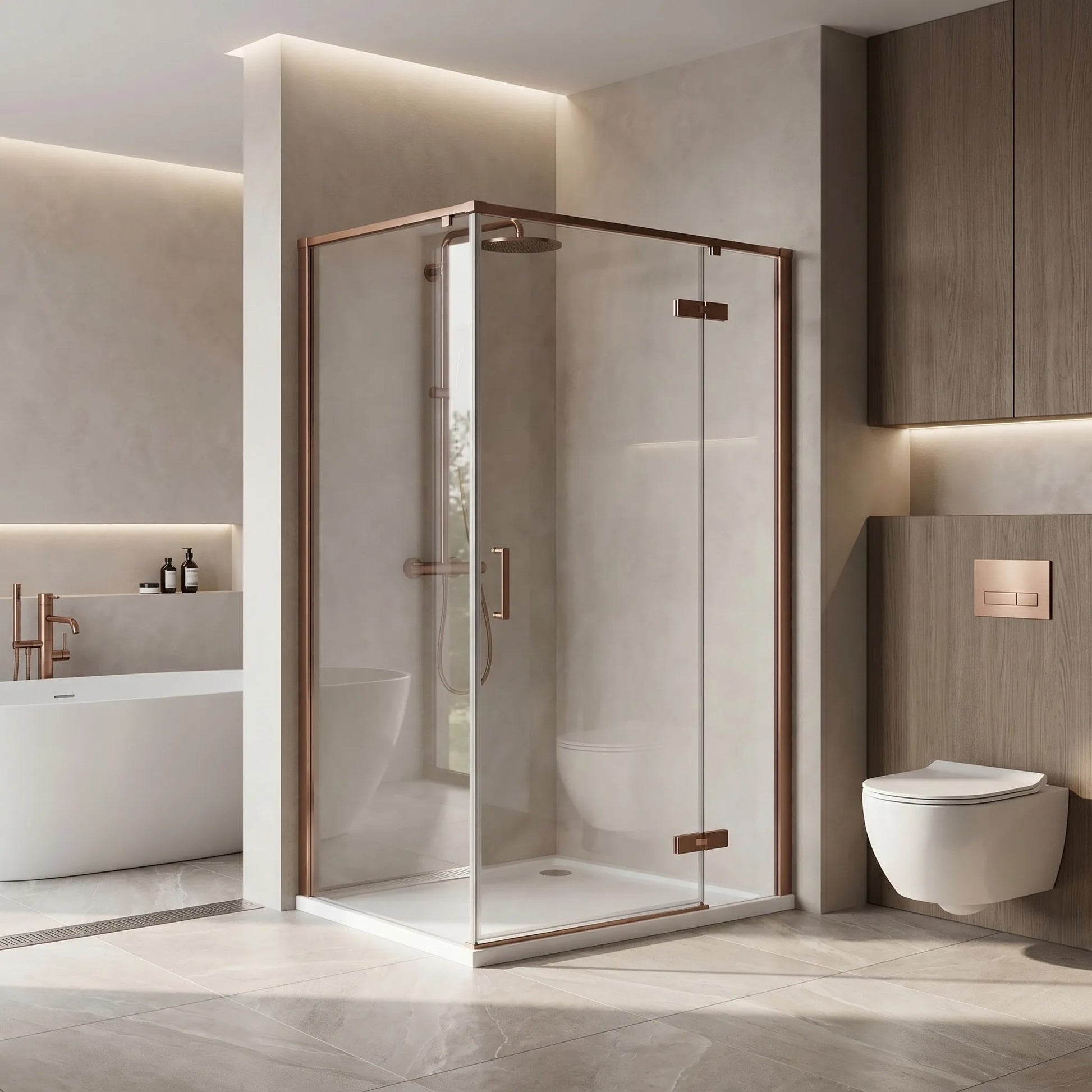 Cabina De Dus Rea Bruno 120x90 Brush Copper 2