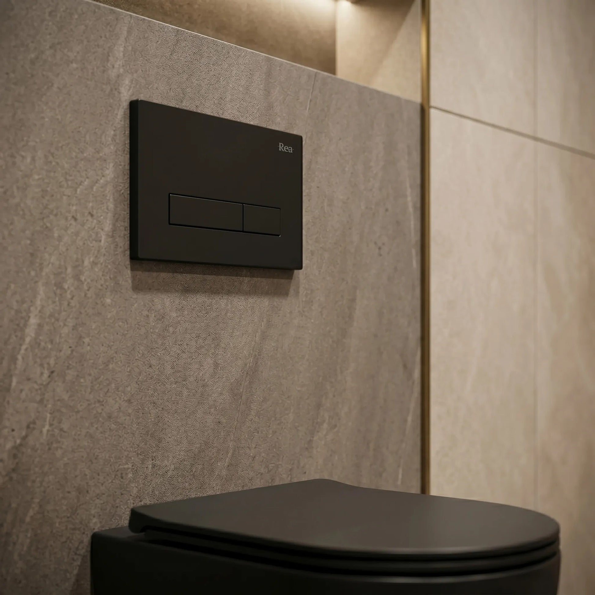 Cadru WC Încastrat Rea Cu Buton HD Black 2