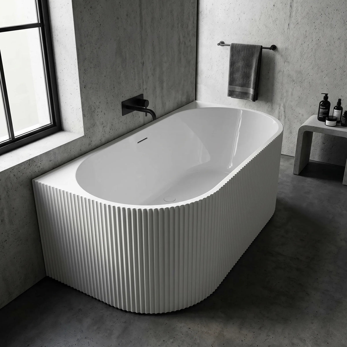 Cada Din Acril Freestanding VENETA 170cm Capac Dop Negru 2