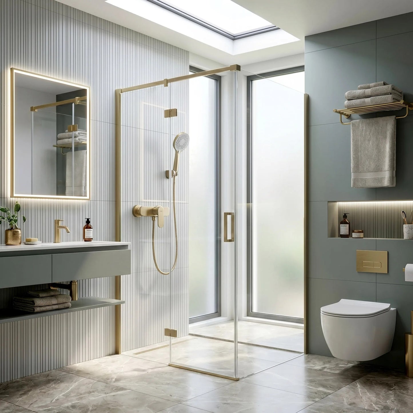 Baterie De Duș REA DROP Brush Gold 2