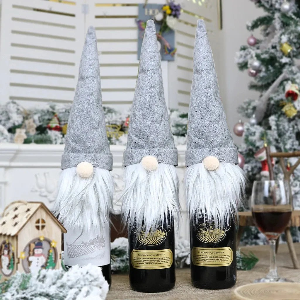 Husă De Crăciun Pentru Sticlă Santa KF323-6 2