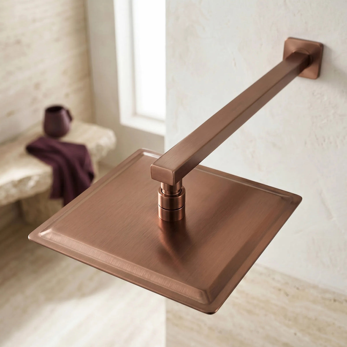 Braț De Duș Pătrat REA JS-9022BRG 40cm Brush Copper 2