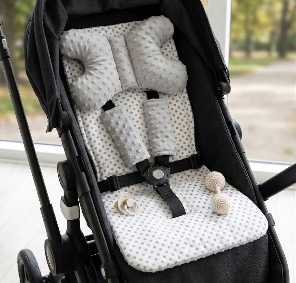 Set Pentru Carucior Cu Doua Fete 4in1 Alb/Gri 2