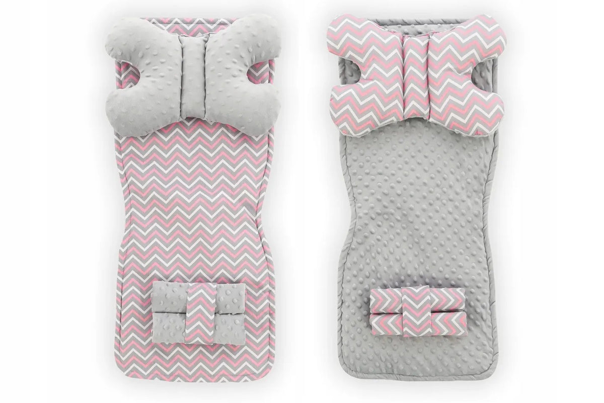 Set Pentru Carucior Cu Doua Fete 4in1 Pink/Grey ZigZag 2