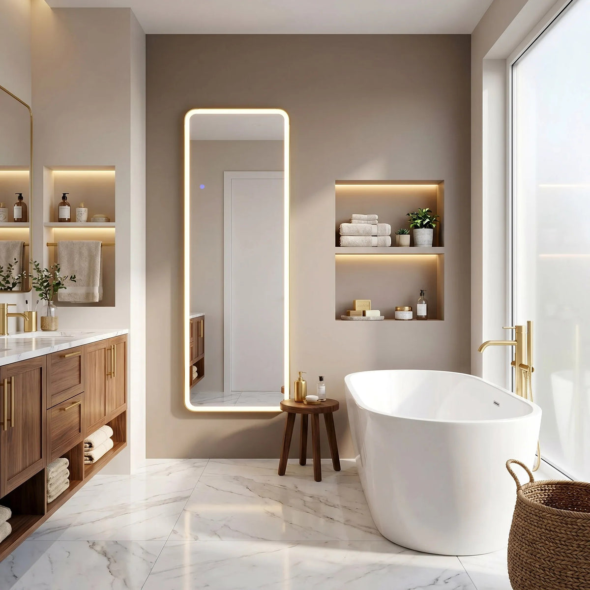 Oglindă LED Classico 50x160cm Brush Gold 2