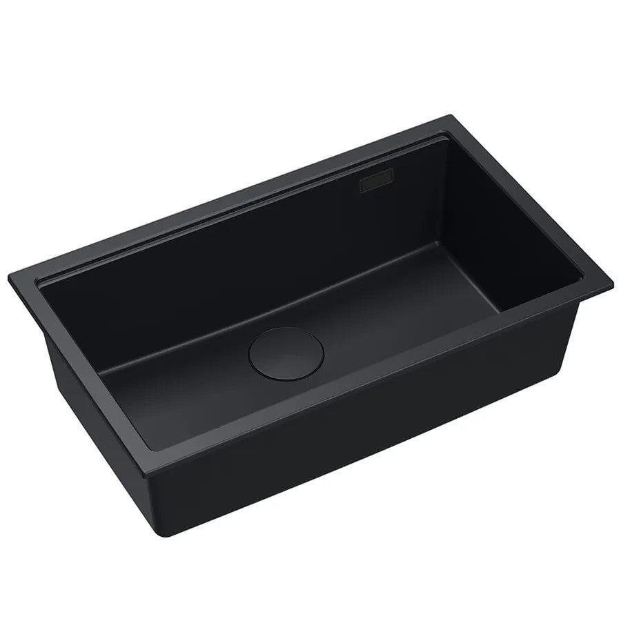 Chiuveta Din Granit Logan 110 Black Dop Auriu 2