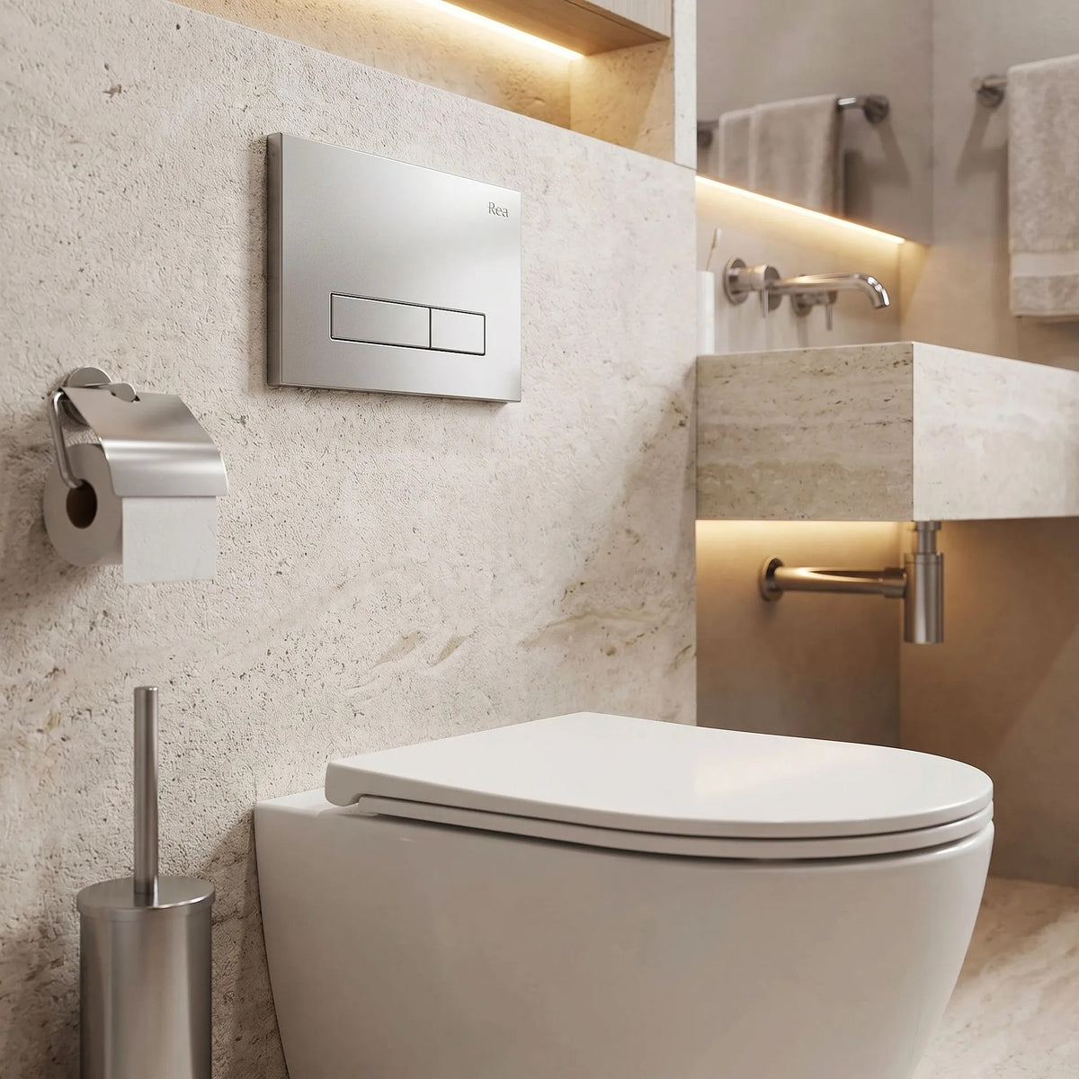 Set Cadru Îngropat Slim 024N Pentru WC Cu Buton HD Satin 2