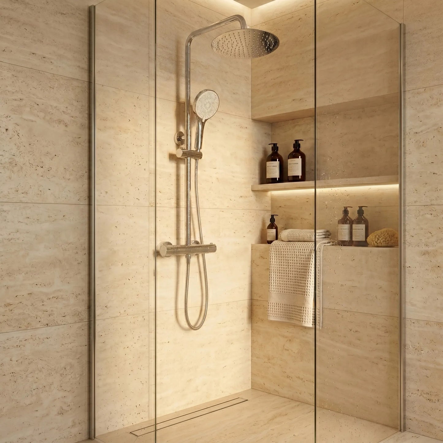 Set de duș fără pipă cu termostat Rea Lungo Chrome  2