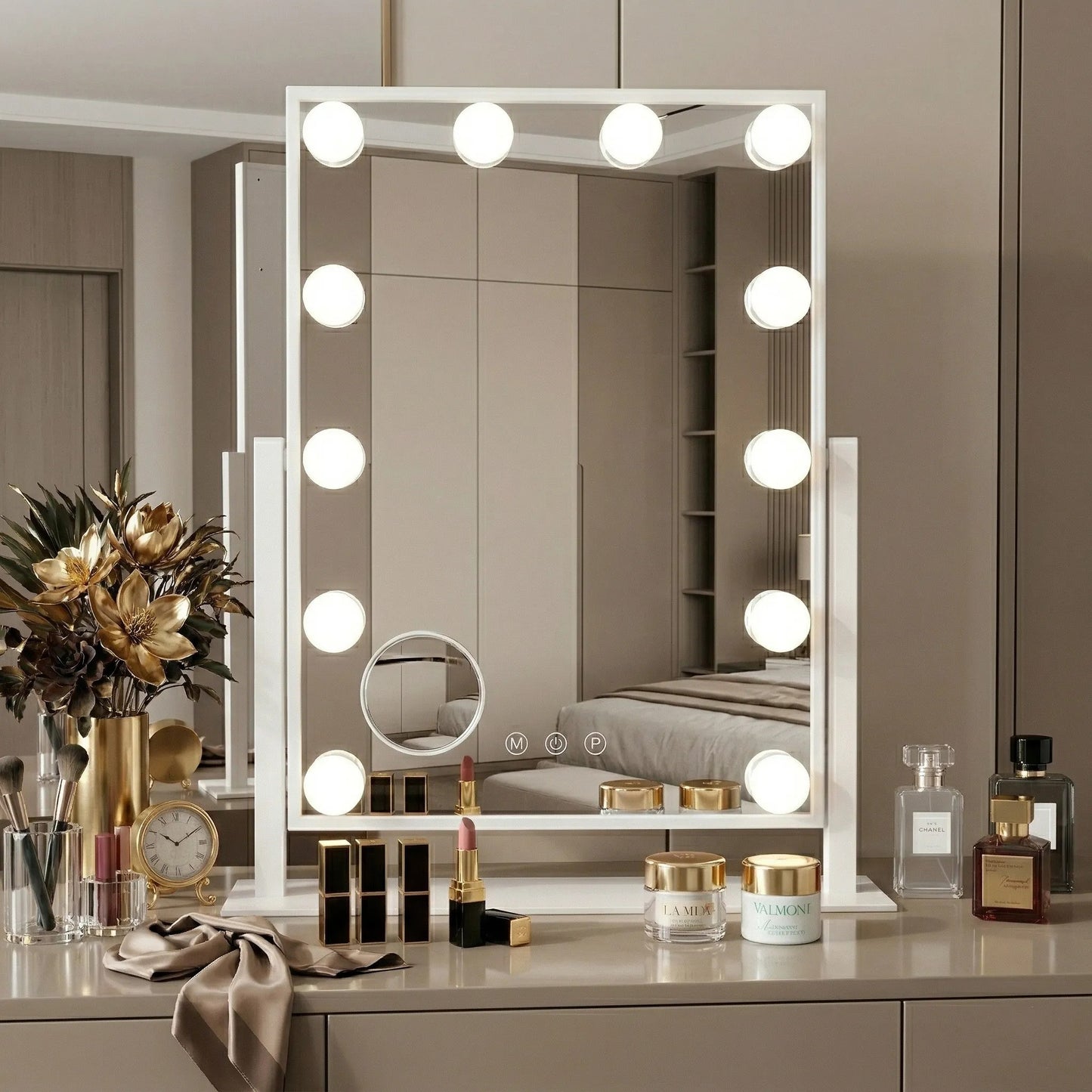 Oglindă LED HOLLYWOOD White 30x40  2