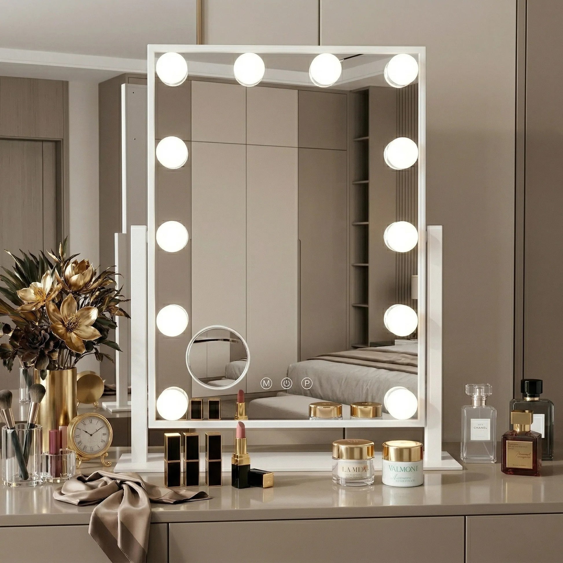 Oglindă LED HOLLYWOOD White 30x40  2