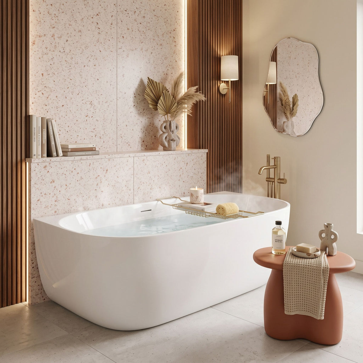 Cada Din Acril Freestanding Rea Eris 170cm Capac Dop Negru 5
