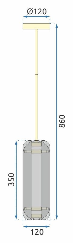 Lampă Suspendată Balck App1676-cp Long  7
