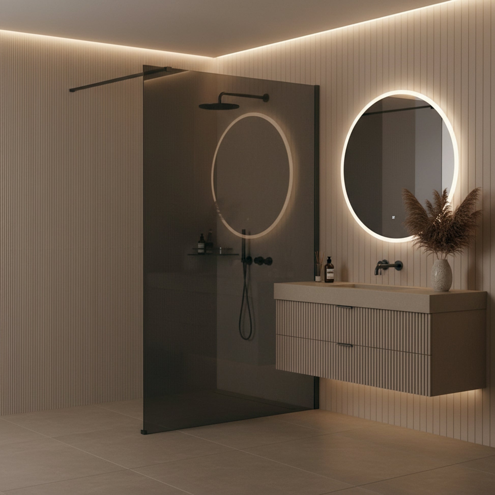 Paravan de dus Rea Flexi Grey / Titan 100  2