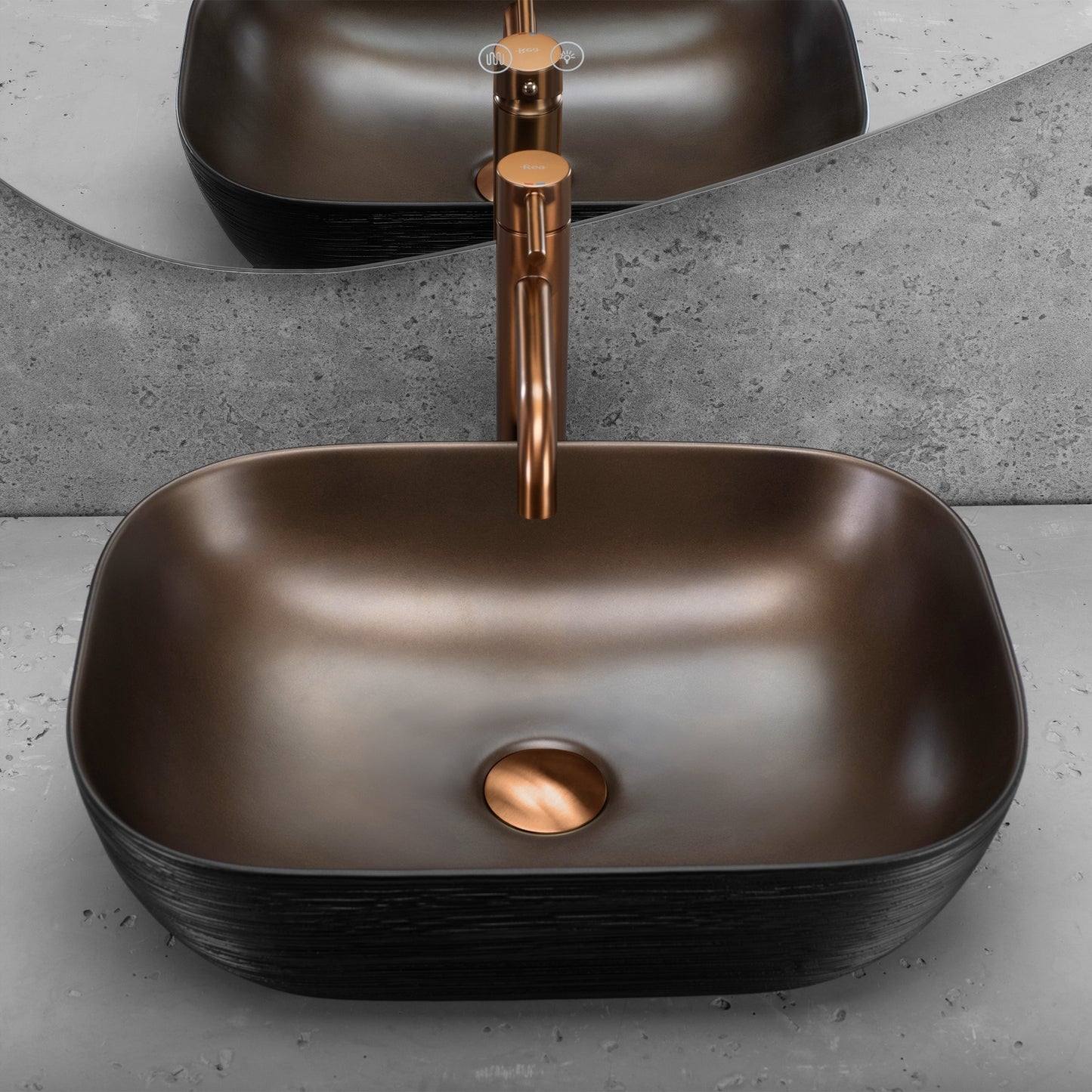 Lavoar Pe Blat Rea Belinda Copper Brush / Black  4