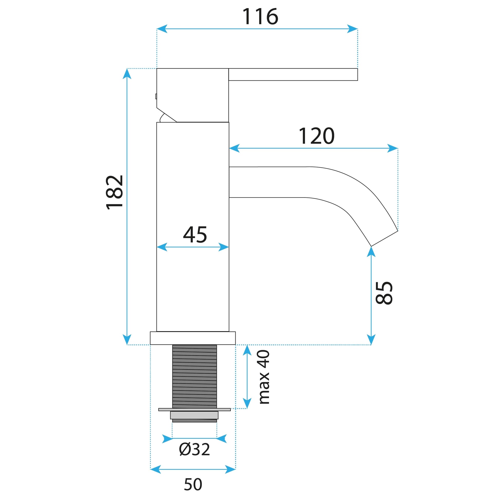 Baterie Pentru Baie Rea Foster Nickel Brush Low  12