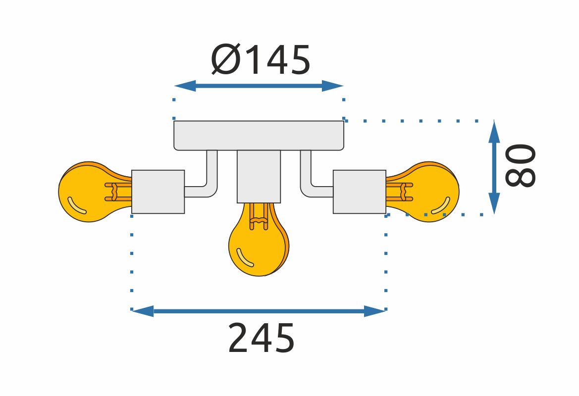 Lampă de tavan cu reflector metalic Auriu APP708-5c  6