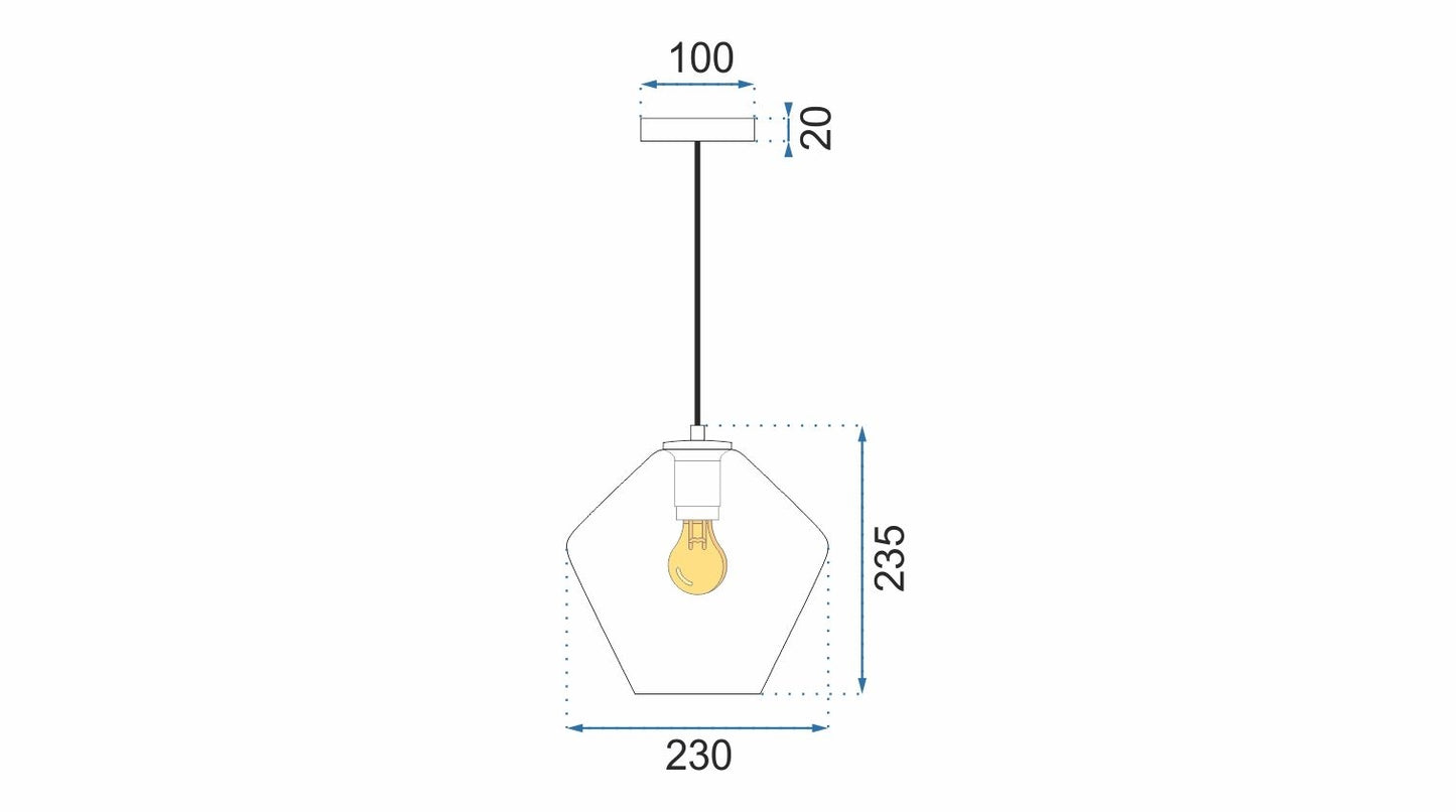 Plafoniera Din Sticlă APP439-1CP Amber  9