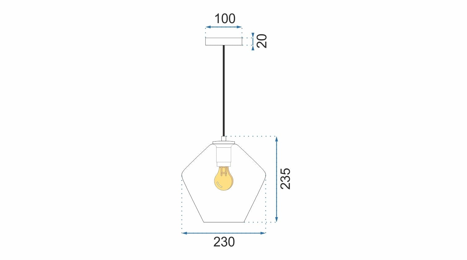 Plafoniera Din Sticlă APP439-1CP Amber  9
