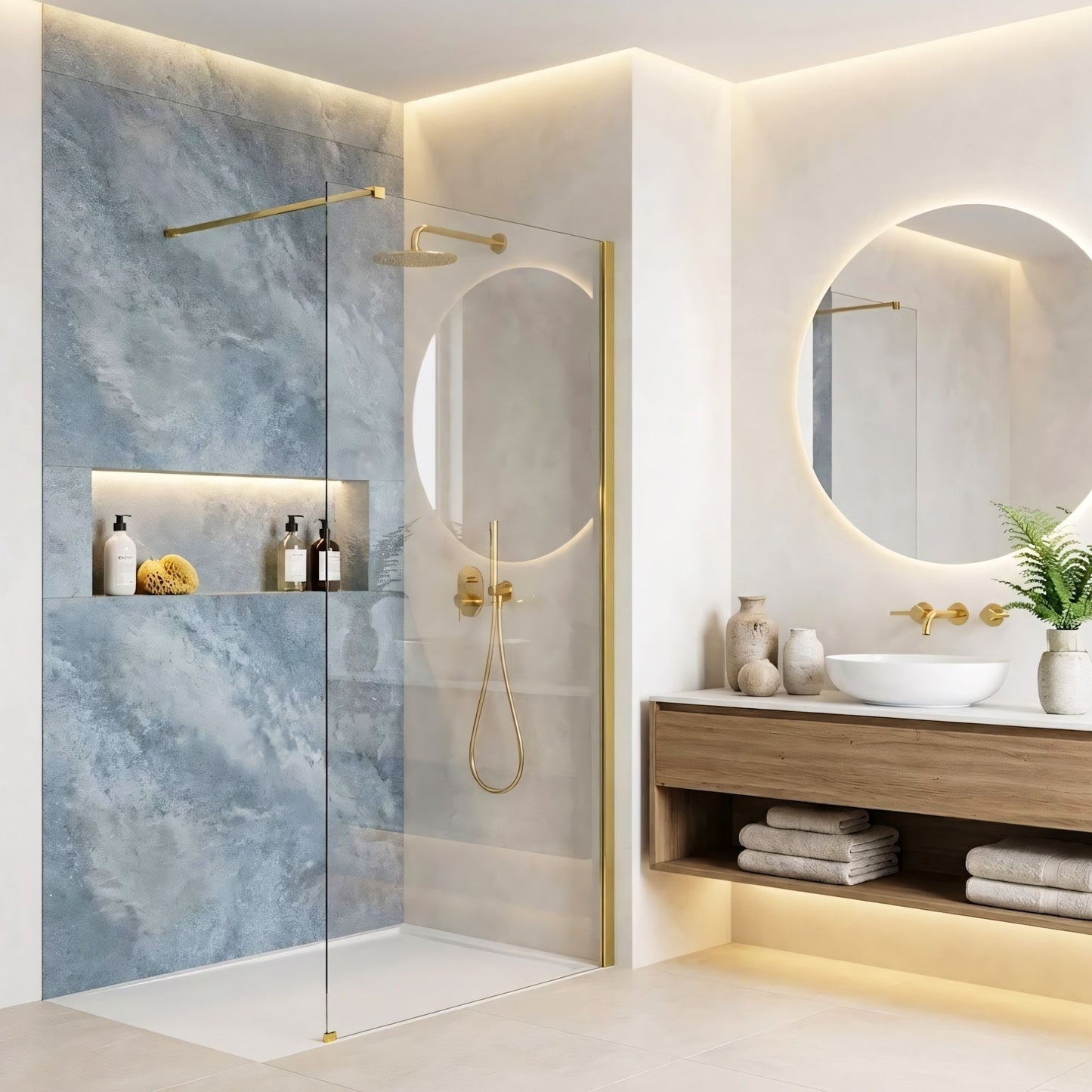 Paravan de dus Rea Flexi Transparent / Gold 110  5