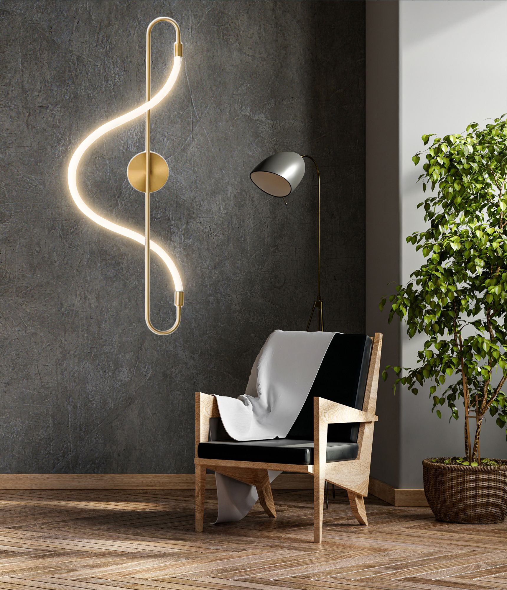 Lampa LED APP858-W Long Gold 4