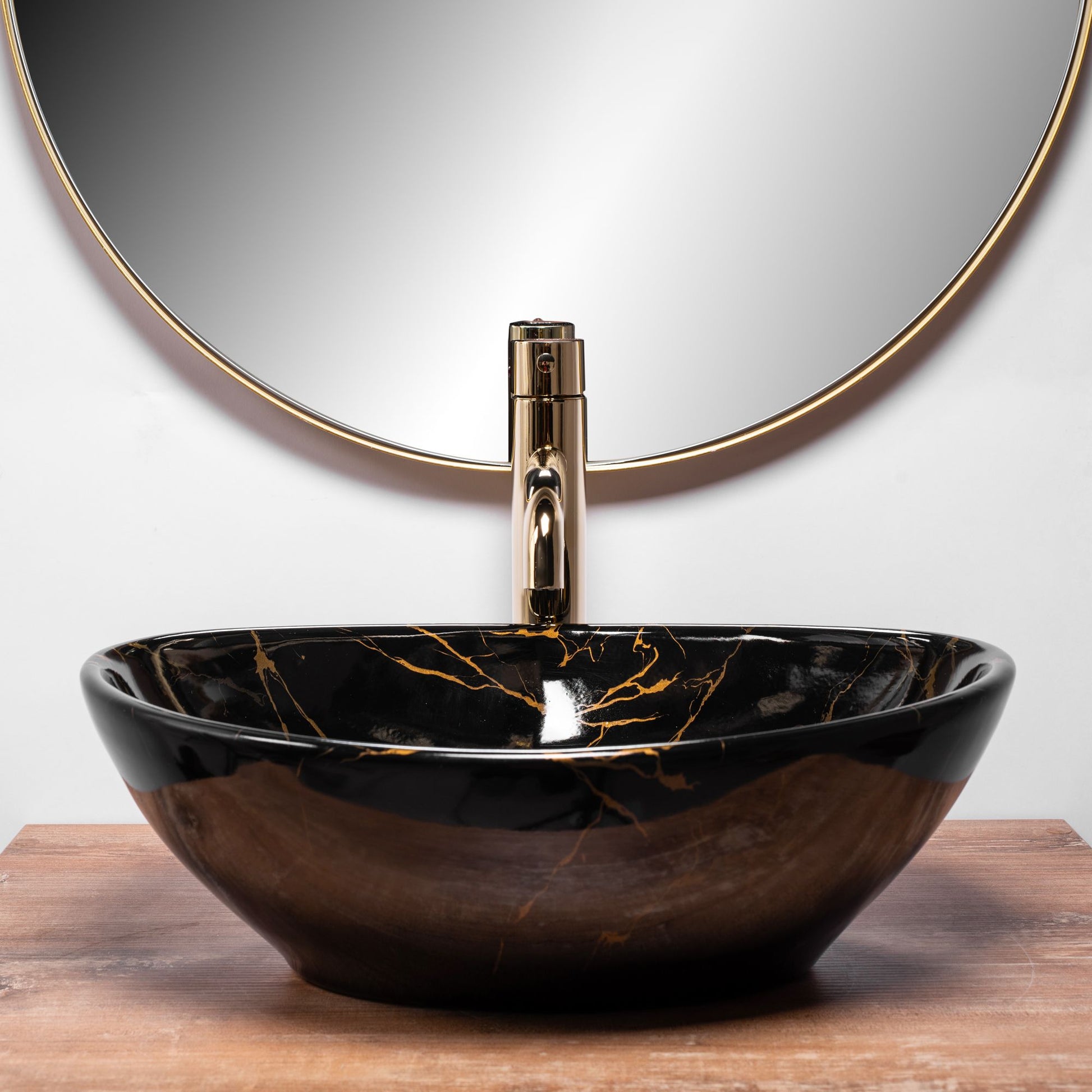 Lavoar pe blat Rea Sofia Black Marble 2