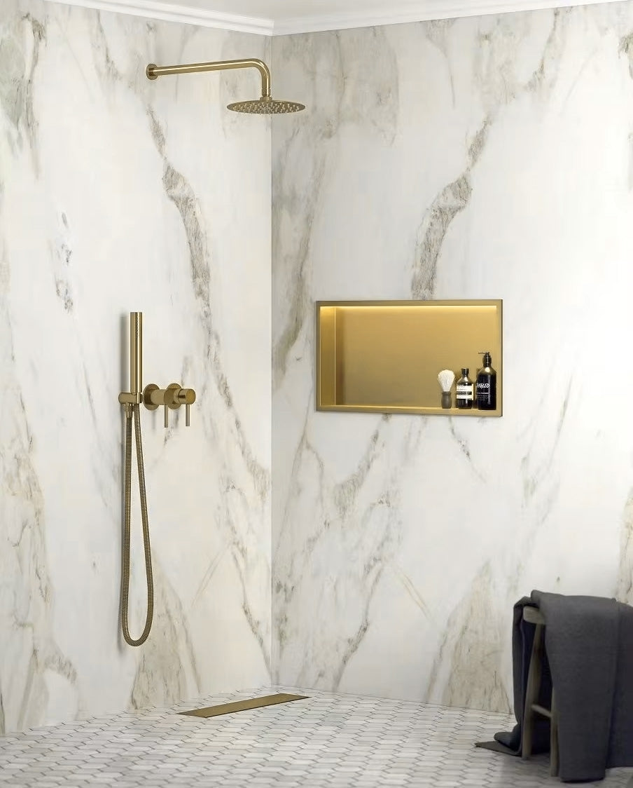 Raft Baie Incastrat Perete Led 30x60 Brush Gold  5