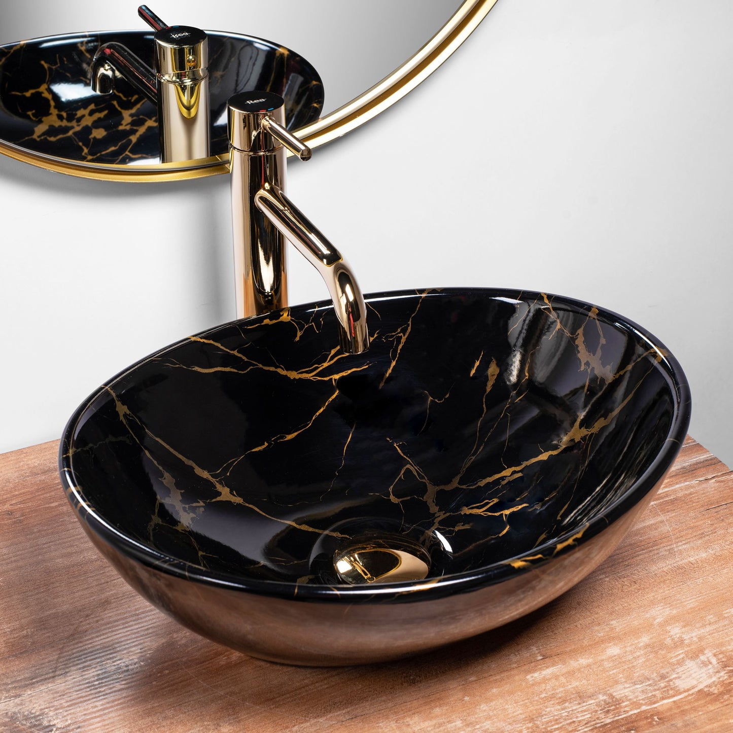 Lavoar pe blat Rea Sofia Black Marble 4