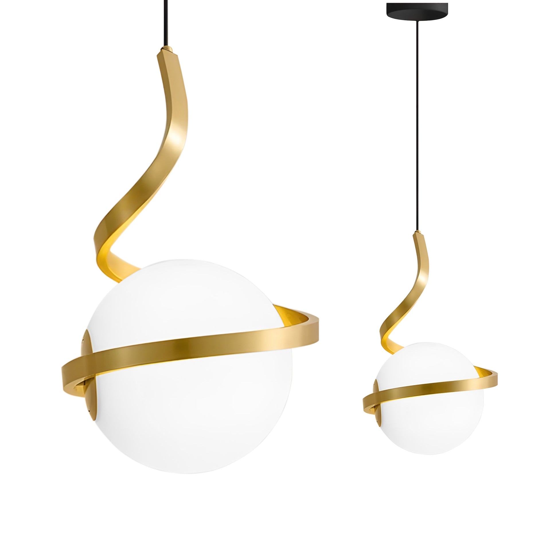 Sferă De Sticlă Spirală Lampă Suspendată APP1733-1CP Aur  1