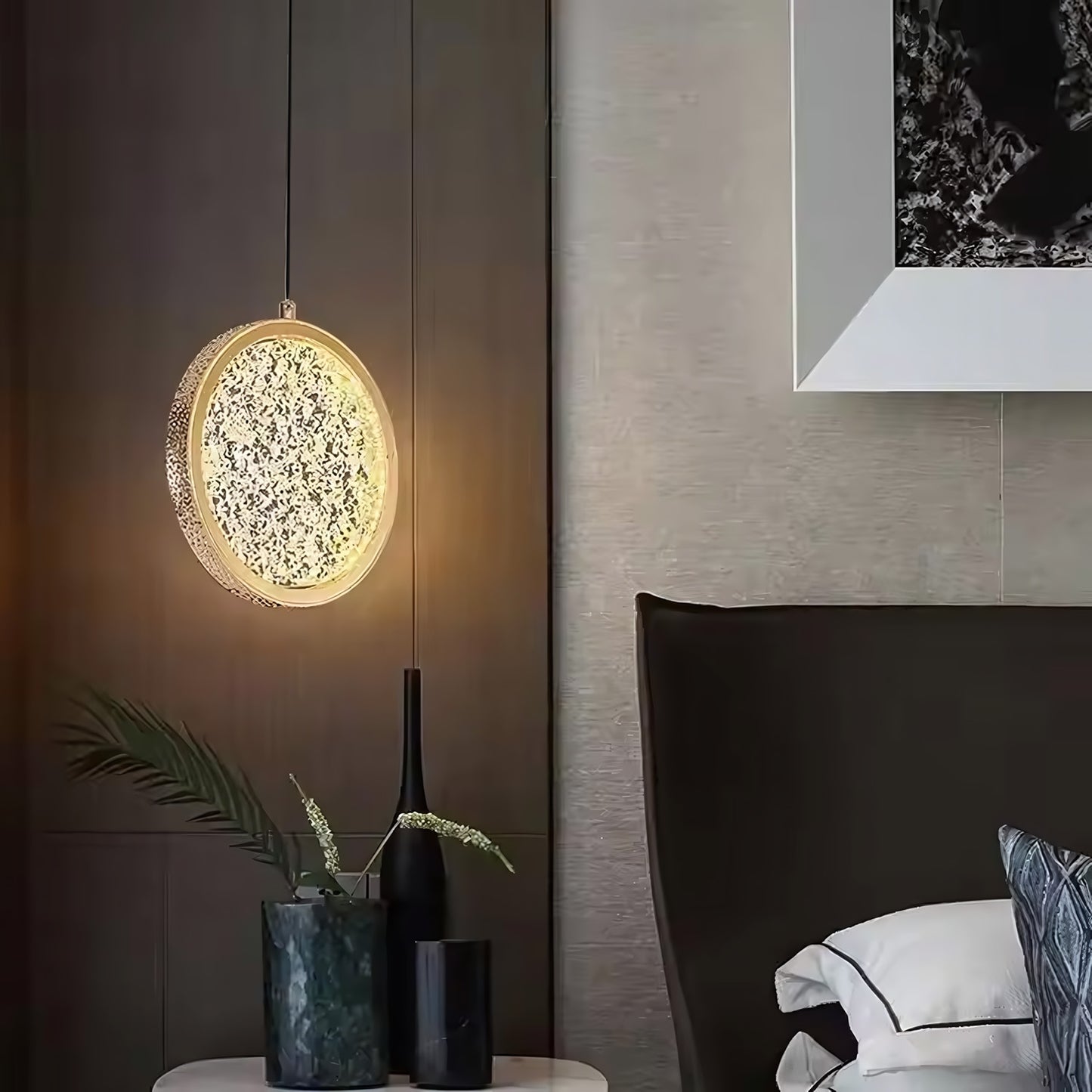 Lustră Cu Cristale Suspendată Led G089-1cp Złota  6