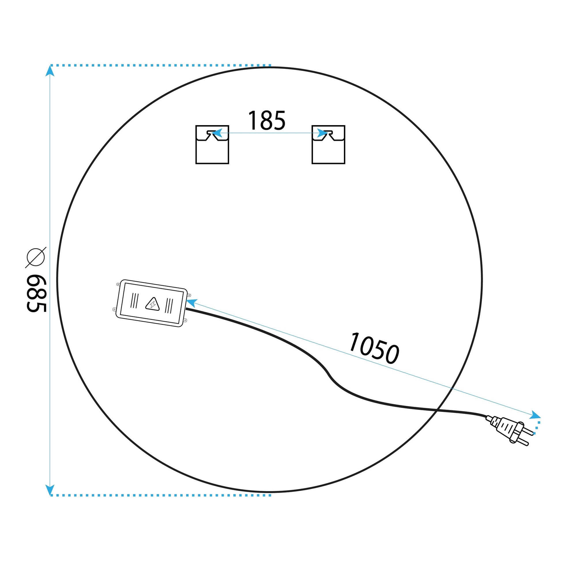 Oglindă LED 70cm BAS  10