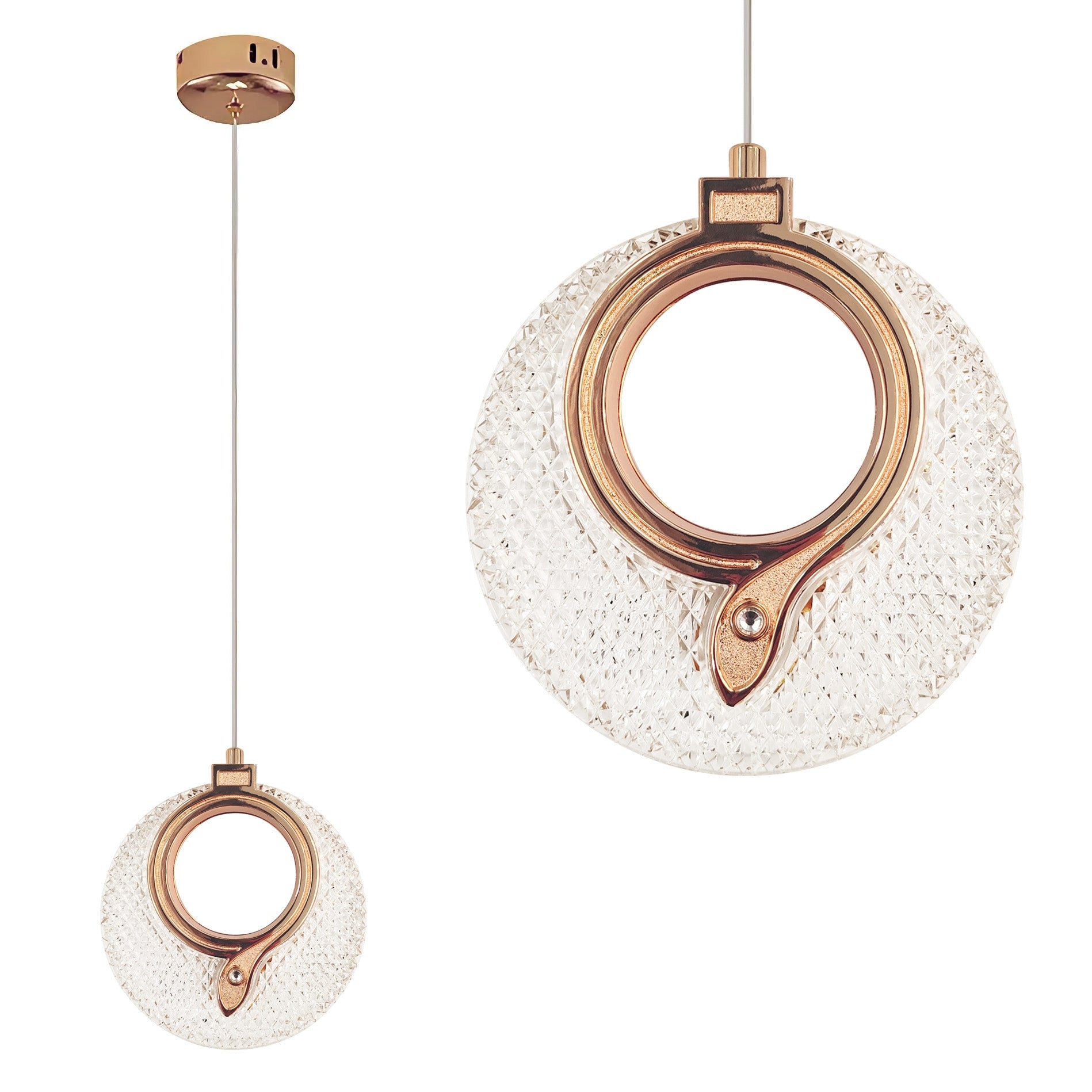 Lustră Cu Cristale Suspendată Lhj110-1cp Light Rose Gold  1