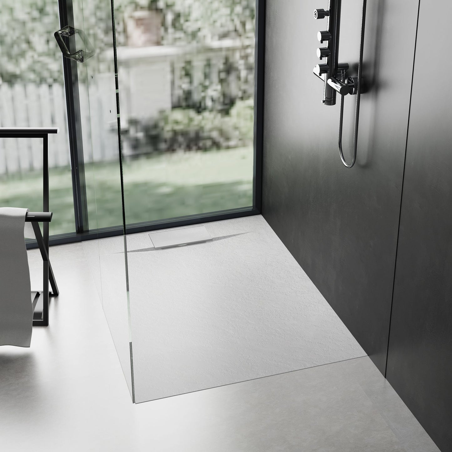 Cadita de dus Bazalt White 90x90  2