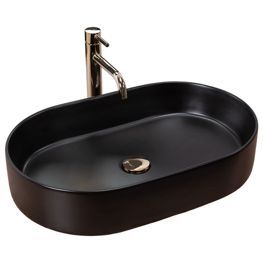 Lavoar ceramic pentru blat Rea Nadia Black Matt 1
