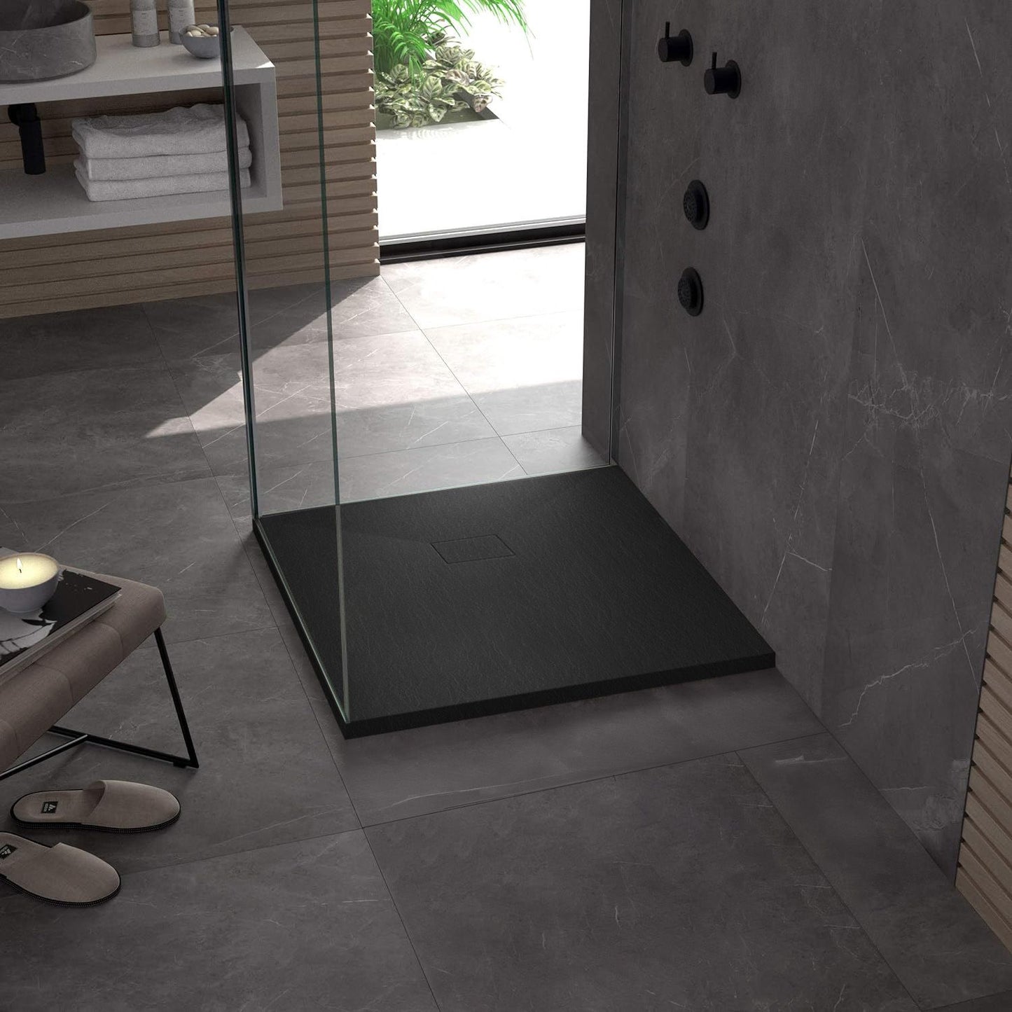 Cada de duș Magnum Black 90x90  4