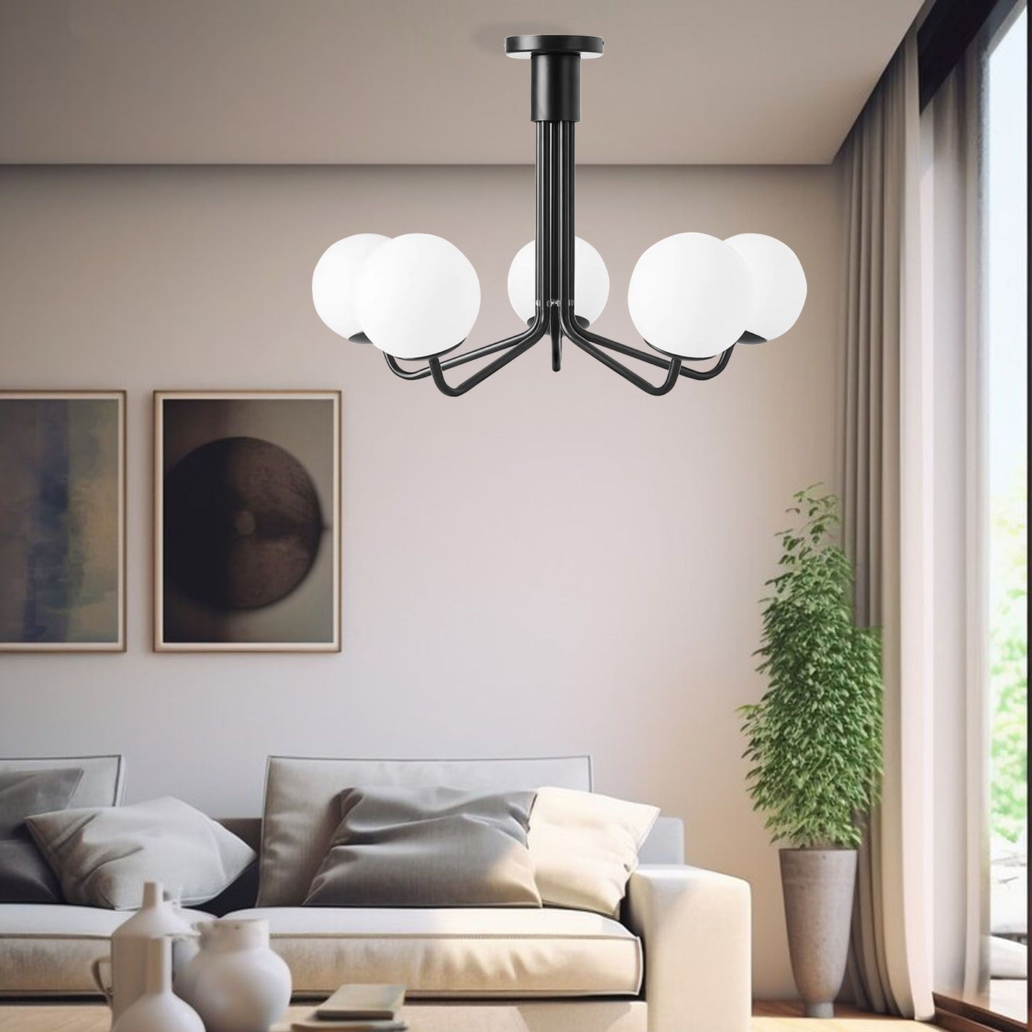 LAMPA WISZĄCA SUFITOWA CZARNA APP1578-5C 4